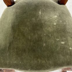 Ąžuolinės drožinėtos kėdės su žaliu veliūru 6 vnt. kompl. 51x49x105 cm, 52 cm