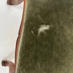 Ąžuolinės drožinėtos kėdės su žaliu veliūru 6 vnt. kompl. 51x49x105 cm, 52 cm