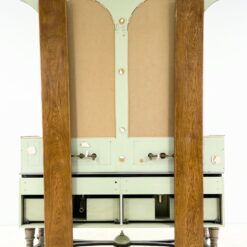 Dviejų stalčių ir praustuvų su maišytuvais vonios komoda su veidrodžiu 58x170x255 cm