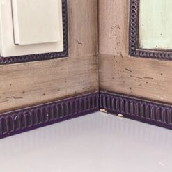 Dviejų stalčių ir praustuvų su maišytuvais vonios komoda su veidrodžiu 58x170x255 cm