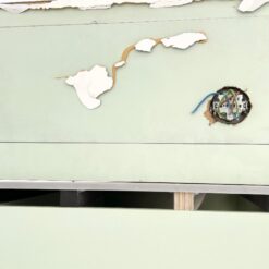 Dviejų stalčių ir praustuvų su maišytuvais vonios komoda su veidrodžiu 58x170x255 cm