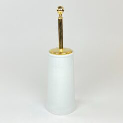 Keramikinis tualetinio šepečio stovas su žalvariniu šepečiu 12,5x12,5x39 cm