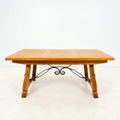 Ąžuolinis išskleidžiamas valgomojo stalas 96×175+(2×59)x75,5 cm