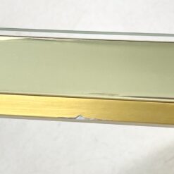 Žalvarinis kvadratinis staliukas su stiklu 46,5×46,5×37,5 cm