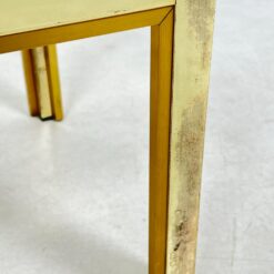 Žalvarinis kvadratinis staliukas su stiklu 46,5×46,5×37,5 cm