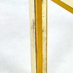 Žalvarinis kvadratinis staliukas su stiklu 46,5×46,5×37,5 cm