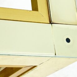 Žalvarinis kvadratinis staliukas su stiklu46,5×46,5×37,5 cm