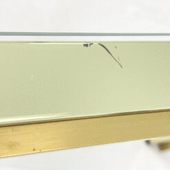 Žalvarinis kvadratinis staliukas su stiklu46,5×46,5×37,5 cm