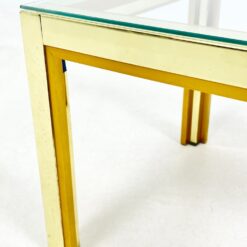 Žalvarinis kvadratinis staliukas su stiklu46,5×46,5×37,5 cm