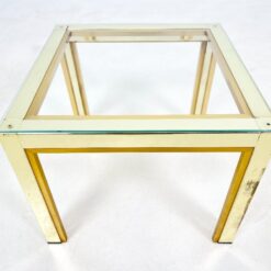 Žalvarinis kvadratinis staliukas su stiklu46,5×46,5×37,5 cm