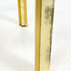 Žalvarinis kvadratinis staliukas su stiklu46,5×46,5×37,5 cm