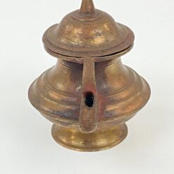 Žalvarinis senovinis aliejaus indas su snapeliu 10,5x8x9 cm