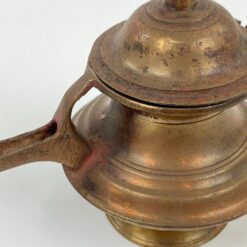 Žalvarinis senovinis aliejaus indas su snapeliu 10,5x8x9 cm