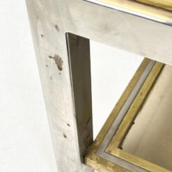 Vintažinis, metalinio rėmo su žalvariu staliukas su stiklu 50x80x41 cm