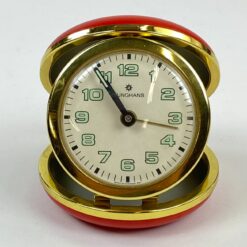 Vintažinis Junghans kišeninis mechaninis laikrodis su žadintuvu 8,5x8x3 cm