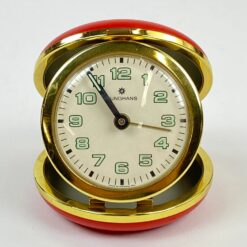 Vintažinis Junghans kišeninis mechaninis laikrodis su žadintuvu 8,5x8x3 cm