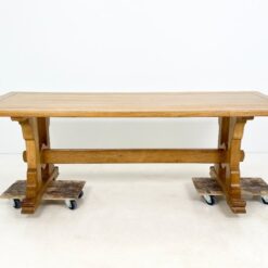 Ąžuolo masyvo valgomasis stalas 89,5x219x76 cm