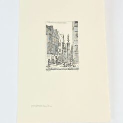 Grafikos darbas ant kartono “Rotušė” 26,5x39x0,1 cm