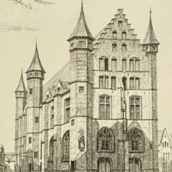 Grafikos darbas ant kartono “Akademija” 26,5x39x0,1 cm