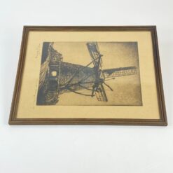 Įrėmintas grafikos darbas “Malūnas” 38,5×47,5×1,5 cm