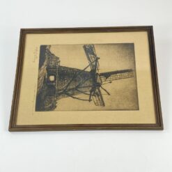 Įrėmintas grafikos darbas “Malūnas” 38,5×47,5×1,5 cm