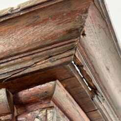 Drožinėtas ąžuolinis bufetas su vitražinėmis durelėmis 55×109,5×226 cm