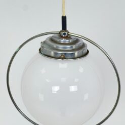 Vintažinis metalinis pakabinamas šviestuvas stikliniu gaubtu 18x28x78 cm