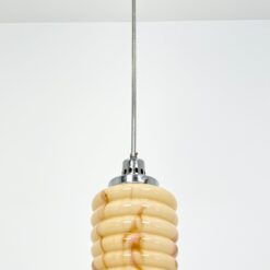 Art Deco stiliaus metalinis pakabinamas šviestuvas stiklo gaubtu 16x16x92 cm