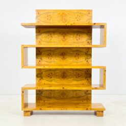 Art Deco stiliaus pastatoma riešutmedžio lukšto lentyna 33,5×121,5×161,5 cm