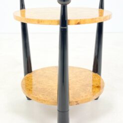 Art deco stiliaus riešutmedžio lukšto dviejų aukštų staliukas 49x49x70 cm