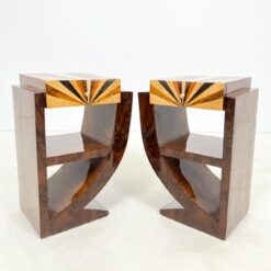 Art deco stiliaus riešutmedžio spintelės 2 vnt. Komplektas 40x50x74 cm