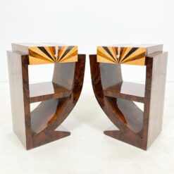 Art deco stiliaus riešutmedžio spintelės 2 vnt. Komplektas 40x50x74 cm