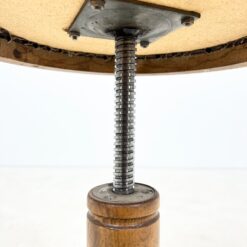 Vintažinė medinė reguliuojamo aukščio pianino kėdutė su eko oda 37x37x47(+15) cm