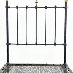 Juoda, barokinio stiliaus metalinė lova su grotelėmis 200x92x130 cm
