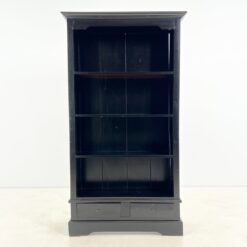 Medinė, pastatoma, juodos spalvos knygų lentyna su stalčiais 34x99x180 cm