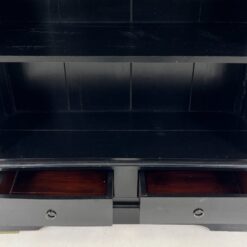 Medinė, pastatoma, juodos spalvos knygų lentyna su stalčiais 34x99x180 cm