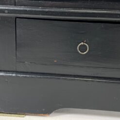 Medinė, pastatoma, juodos spalvos knygų lentyna su stalčiais 34x99x180 cm