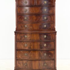 Britiško stiliaus, raudonmedžio, devynių stalčių komoda 40,5x82x153,5 cm