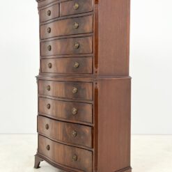 Britiško stiliaus, raudonmedžio, devynių stalčių komoda 40,5x82x153,5 cm