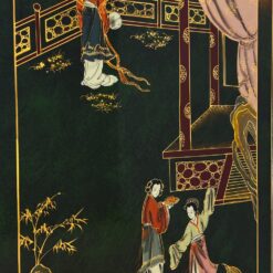 Rytietiška, medinė, žalios spalvos komoda 58x106x165,5 cm