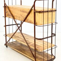 Industrinio stiliaus serviravimo staliukas su stalčiais 39x108x101 cm