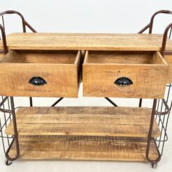 Industrinio stiliaus serviravimo staliukas su stalčiais 39x108x101 cm