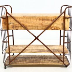 Industrinio stiliaus serviravimo staliukas su stalčiais 39x108x101 cm