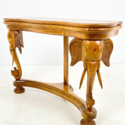 Medinė, Tailando stiliaus konsolė su dramblių skulptūromis 40x127x86 cm