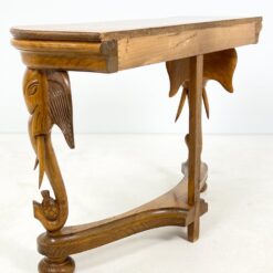 Medinė, Tailando stiliaus konsolė su dramblių skulptūromis 40x127x86 cm