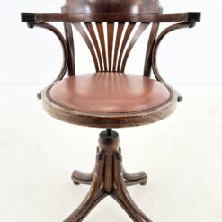 Thonet stiliaus odinė darbo kėdė 56x66x80-90 cm, 49-60 cm