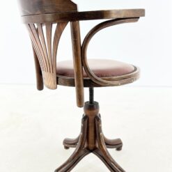 Thonet stiliaus odinė darbo kėdė 56x66x80-90 cm, 49-60 cm