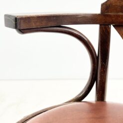 Thonet stiliaus odinė darbo kėdė 56x66x80-90 cm, 49-60 cm