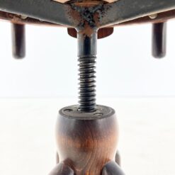 Thonet stiliaus odinė darbo kėdė 56x66x80-90 cm, 49-60 cm