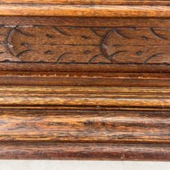 Ąžuolinė vienų durų, drožinėta knygų spinta 38,5×114,5×185 cm